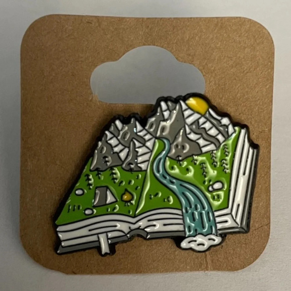 $5 bundled Book Mountain Camping Enamel Pin - Picture 1 of 1